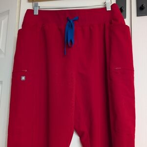 Figs Technical Collection Red Scrub Pants, Medium Petite